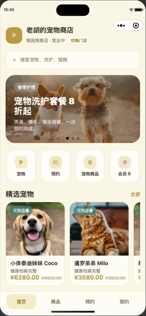 微信小程序页面示例